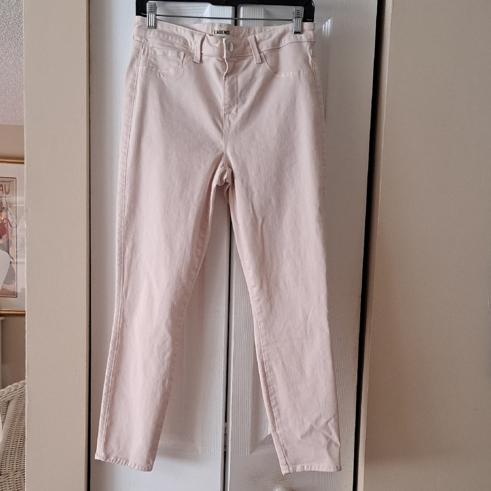 L'agence Gorgeous Blush  Pink Margot Skinny High Rise Jeans Sz 30 Excellent